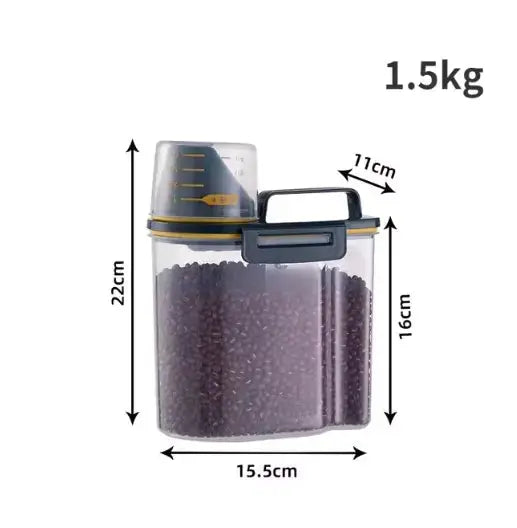 Pet Food Storage Container with Measuring Cup 