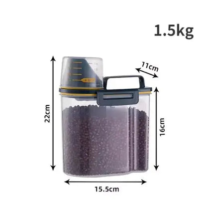 Pet Food Storage Container with Measuring Cup 