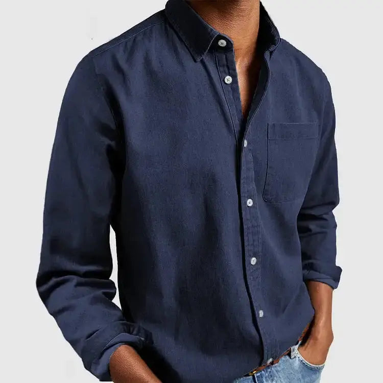 Men's Stand Pocket Casual Shirts 