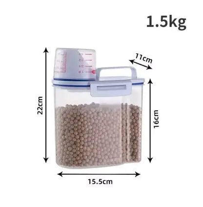 Pet Food Storage Container with Measuring Cup 