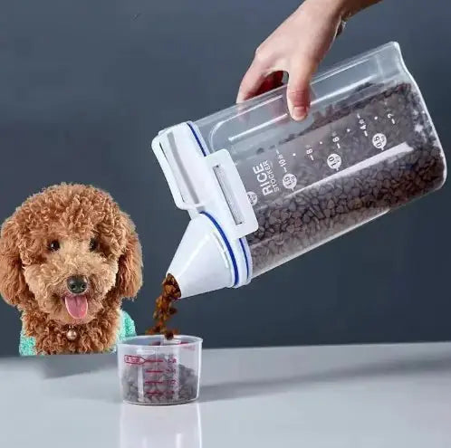 Pet Food Storage Container with Measuring Cup 